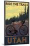 Utah - Mountain Bike Scene-Lantern Press-Mounted Art Print