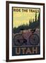 Utah - Mountain Bike Scene-Lantern Press-Framed Art Print