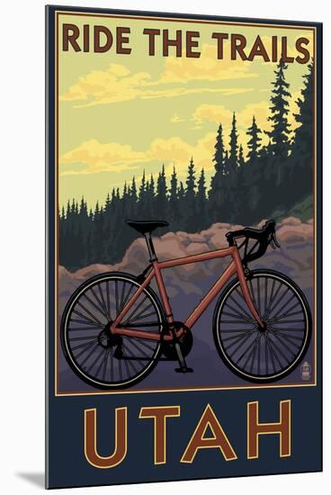 Utah - Mountain Bike Scene-Lantern Press-Mounted Art Print