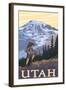 Utah - Mountain Hiker-Lantern Press-Framed Art Print