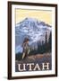 Utah - Mountain Hiker-Lantern Press-Framed Art Print