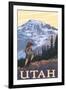 Utah - Mountain Hiker-Lantern Press-Framed Art Print