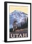 Utah - Mountain Hiker-Lantern Press-Framed Art Print