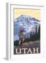 Utah - Mountain Hiker-Lantern Press-Framed Art Print