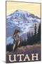 Utah - Mountain Hiker-Lantern Press-Mounted Art Print