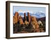 Utah, Mountains of Manti La Sal National Forest and Sandstone Pinnacles, Devils Garden-Christian Kober-Framed Photographic Print