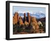 Utah, Mountains of Manti La Sal National Forest and Sandstone Pinnacles, Devils Garden-Christian Kober-Framed Photographic Print