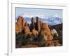 Utah, Mountains of Manti La Sal National Forest and Sandstone Pinnacles, Devils Garden-Christian Kober-Framed Photographic Print