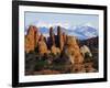 Utah, Mountains of Manti La Sal National Forest and Sandstone Pinnacles, Devils Garden-Christian Kober-Framed Photographic Print