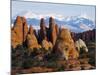 Utah, Mountains of Manti La Sal National Forest and Sandstone Pinnacles, Devils Garden-Christian Kober-Mounted Photographic Print