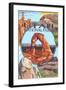 Utah National Parks - Delicate Arch Center-Lantern Press-Framed Art Print