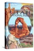Utah National Parks - Delicate Arch Center-Lantern Press-Stretched Canvas