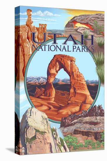 Utah National Parks - Delicate Arch Center-Lantern Press-Stretched Canvas