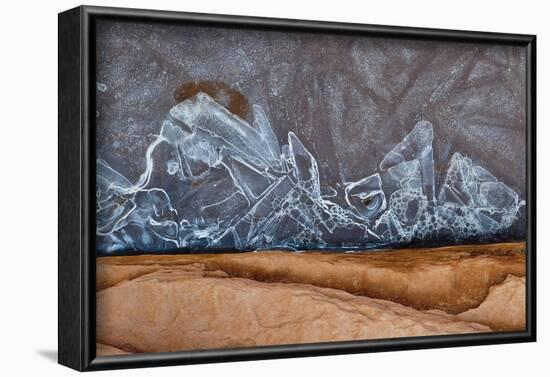 Utah, Natural Bridges National Monument. Frozen Sand, Sandstone, and Ice Patterns-Judith Zimmerman-Framed Photographic Print