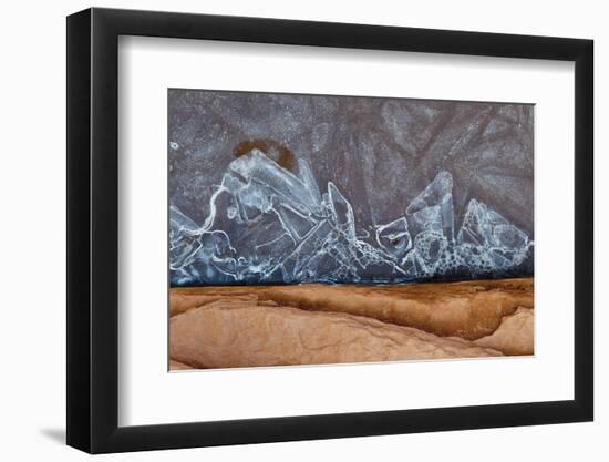 Utah, Natural Bridges National Monument. Frozen Sand, Sandstone, and Ice Patterns-Judith Zimmerman-Framed Photographic Print