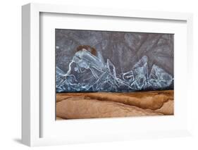 Utah, Natural Bridges National Monument. Frozen Sand, Sandstone, and Ice Patterns-Judith Zimmerman-Framed Photographic Print