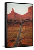 Utah, Navajo Nation, U.S. Route 163 Heading Towards Monument Valley-David Wall-Framed Stretched Canvas