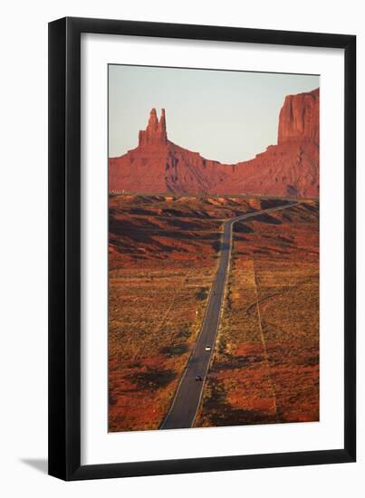 Utah, Navajo Nation, U.S. Route 163 Heading Towards Monument Valley-David Wall-Framed Premium Photographic Print