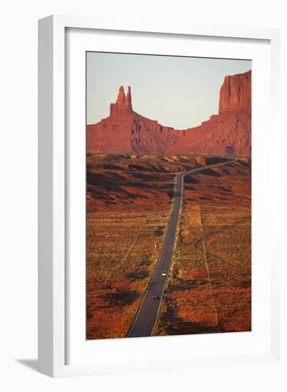 Utah, Navajo Nation, U.S. Route 163 Heading Towards Monument Valley-David Wall-Framed Photographic Print