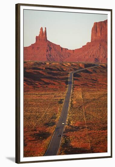 Utah, Navajo Nation, U.S. Route 163 Heading Towards Monument Valley-David Wall-Framed Premium Photographic Print