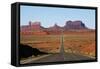 Utah, Navajo Nation, U.S. Route 163 Heading Towards Monument Valley-David Wall-Framed Stretched Canvas