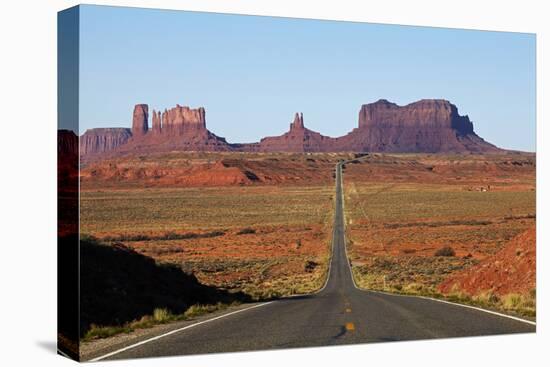 Utah, Navajo Nation, U.S. Route 163 Heading Towards Monument Valley-David Wall-Stretched Canvas