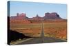 Utah, Navajo Nation, U.S. Route 163 Heading Towards Monument Valley-David Wall-Stretched Canvas