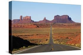 Utah, Navajo Nation, U.S. Route 163 Heading Towards Monument Valley-David Wall-Stretched Canvas