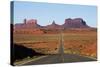 Utah, Navajo Nation, U.S. Route 163 Heading Towards Monument Valley-David Wall-Stretched Canvas