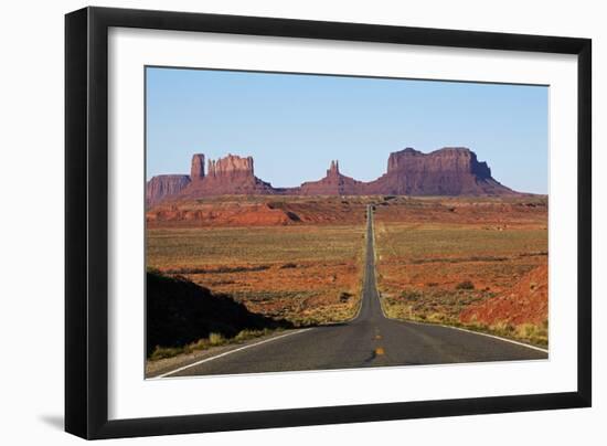 Utah, Navajo Nation, U.S. Route 163 Heading Towards Monument Valley-David Wall-Framed Photographic Print