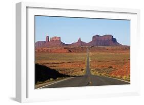 Utah, Navajo Nation, U.S. Route 163 Heading Towards Monument Valley-David Wall-Framed Photographic Print