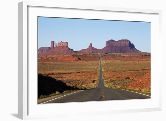 Utah, Navajo Nation, U.S. Route 163 Heading Towards Monument Valley-David Wall-Framed Photographic Print