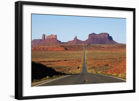 Utah, Navajo Nation, U.S. Route 163 Heading Towards Monument Valley-David Wall-Framed Photographic Print