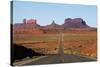 Utah, Navajo Nation, U.S. Route 163 Heading Towards Monument Valley-David Wall-Stretched Canvas