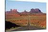 Utah, Navajo Nation, U.S. Route 163 Heading Towards Monument Valley-David Wall-Stretched Canvas