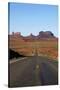 Utah, Navajo Nation, U.S. Route 163 Heading Towards Monument Valley-David Wall-Stretched Canvas