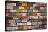 Utah, Old Number Plates at Hole N the Rock Tourist Center-David Wall-Stretched Canvas