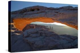 Utah. Overlook Vista Through Mesa Arch During Winter at Canyonlands National Park, Island in Sky-Judith Zimmerman-Stretched Canvas