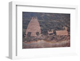 Utah, Owl Panel with Big Horn Sheep, Ancient Petroglyph-Judith Zimmerman-Framed Photographic Print