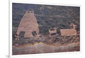 Utah, Owl Panel with Big Horn Sheep, Ancient Petroglyph-Judith Zimmerman-Framed Photographic Print