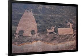 Utah, Owl Panel with Big Horn Sheep, Ancient Petroglyph-Judith Zimmerman-Framed Photographic Print