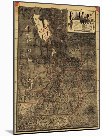 Utah - Panoramic Map-Lantern Press-Mounted Art Print