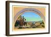 Utah, Representation of Utah Pioneers of 1847 Entering Great Salt Lake Valley-Lantern Press-Framed Art Print