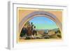 Utah, Representation of Utah Pioneers of 1847 Entering Great Salt Lake Valley-Lantern Press-Framed Art Print