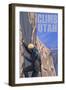 Utah, Rock Climber-Lantern Press-Framed Art Print