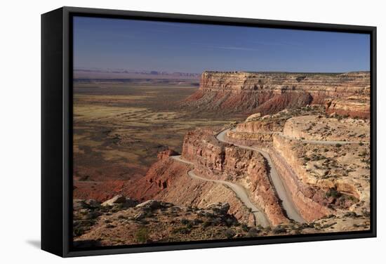 Utah, San Juan County, Moki Dugway Switchback Road, Cedar Mesa-David Wall-Framed Stretched Canvas