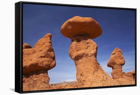 Utah, San Rafael Desert, Hoodoos at Goblin Valley State Park-David Wall-Framed Stretched Canvas