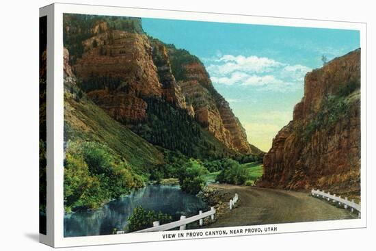 Utah - Scenic View in Provo Canyon Near Provo, c.1936-Lantern Press-Stretched Canvas