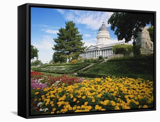 Utah State Capitol Building and Garden, Salt Lake City, Utah, USA-Scott T. Smith-Framed Stretched Canvas