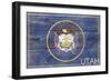 Utah State Flag - Barnwood Painting-Lantern Press-Framed Art Print